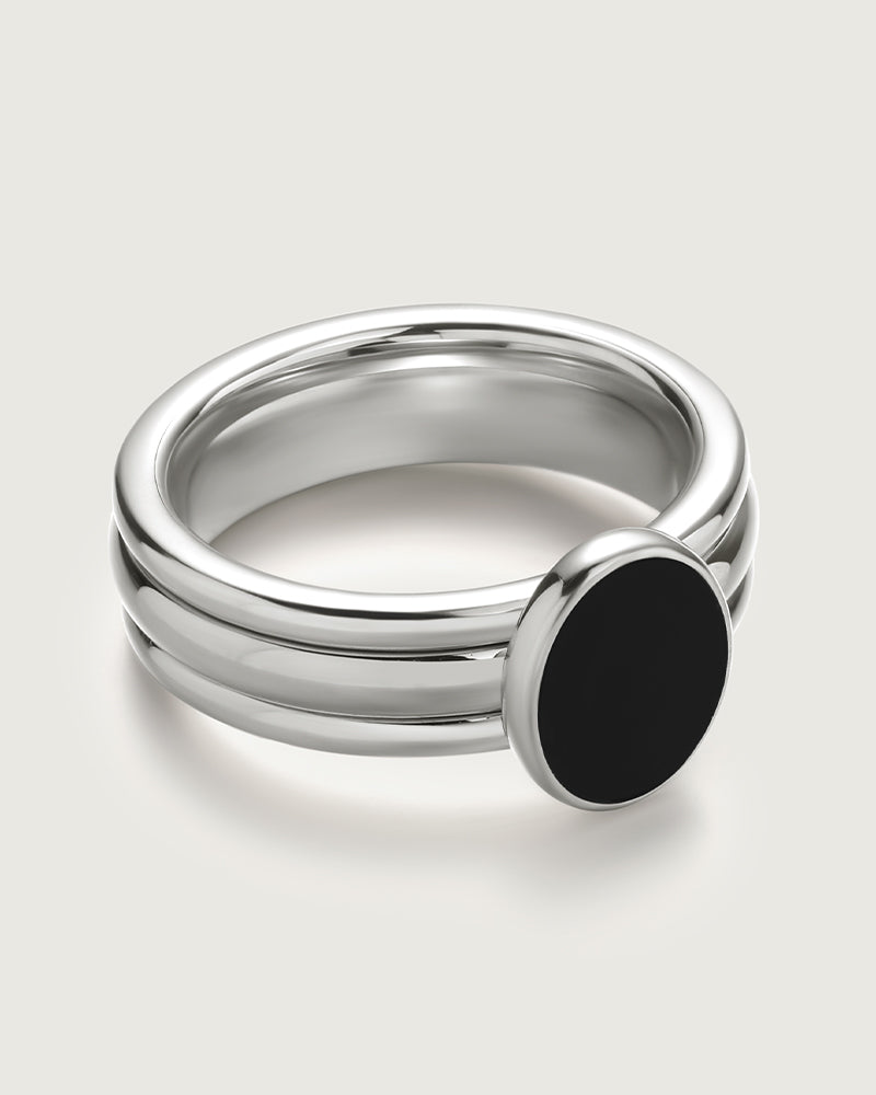Spinner Black Onyx Rings For Women