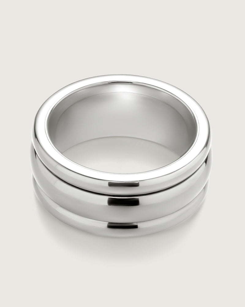 Engraved Titanium Spinner Ring