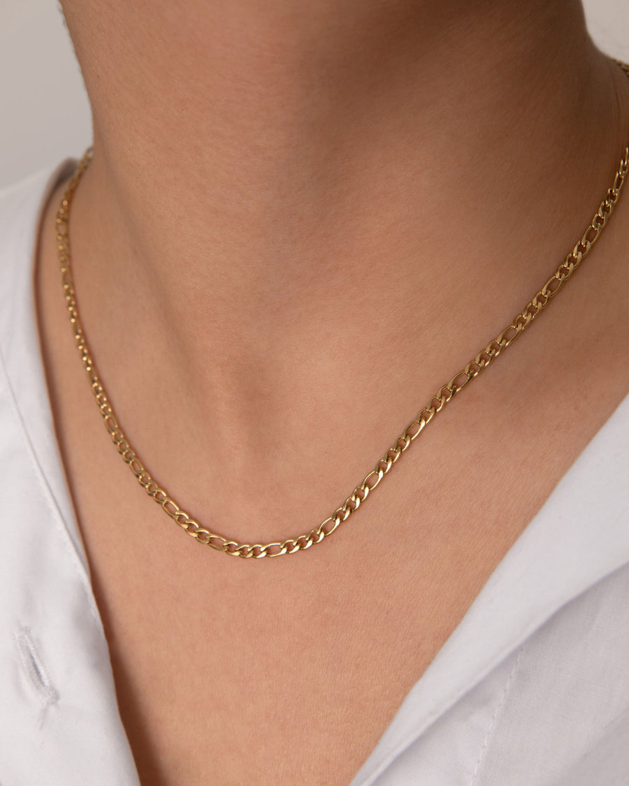 Figaro Chain Necklace Gold Plated