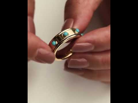 Spinner Turquoise Stone Ring Titanium